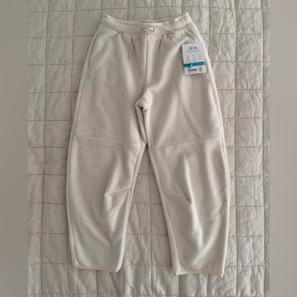 Athleta - Size M (8-10) - Kids Cream Fleece Joggers